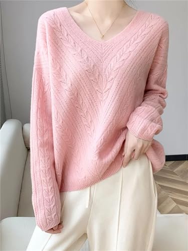 Women Wool Hollow V-Neck Pullover Cashmere Sweater Hollow Out Top4