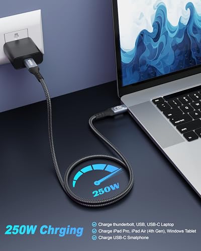 Image of FEDUS 2M USB 4 Cable Thunderbolt 4 Cable 40Gbps 240W [8K@60Hz 4K@144Hz] 100W PD 3.1 Fast Charging Type C Cable USB C to USB C Display Cable Compatible with iPhone 15 Pro, MacBook, eGPU, SSD