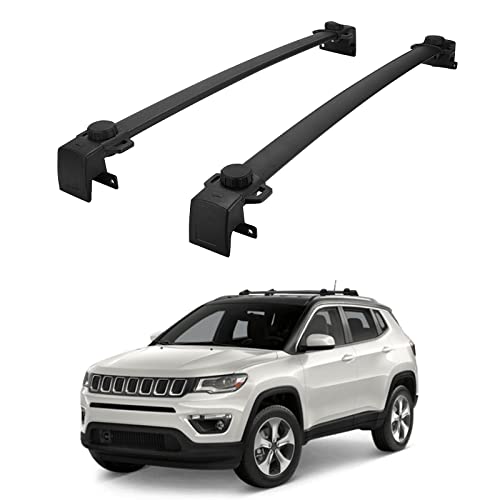 Partol Compass Cross Bars Roof Rack Crossbar For Jeep Compass 2017 2018 2019 2020 2021 2022/All-New-5-Dr Suv With Side Rails, Aluminum Roof Rail Luggage Rack Cargo Carrier For Canoe Kayak Bike #TOP1