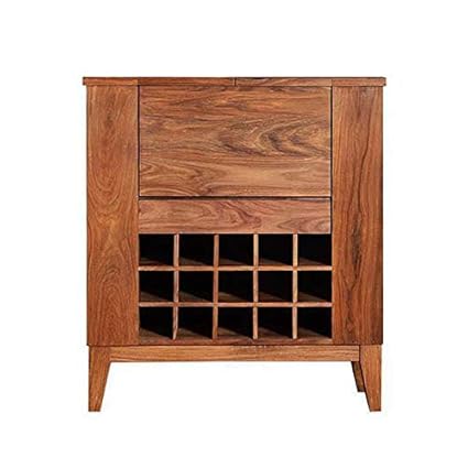 SS WOOD FURNITURE Sheesham Wood Solid Wood Scotch Bar Cabinet (Teak Finish)