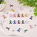 SUPERFINDINGS 50PCS 10 Colors Breast Cancer Awareness Lapel Pins Ribbon Enamel Pins Alloy Badges Hope Ribbon Lapel Pins for Charity Recognition Public Event