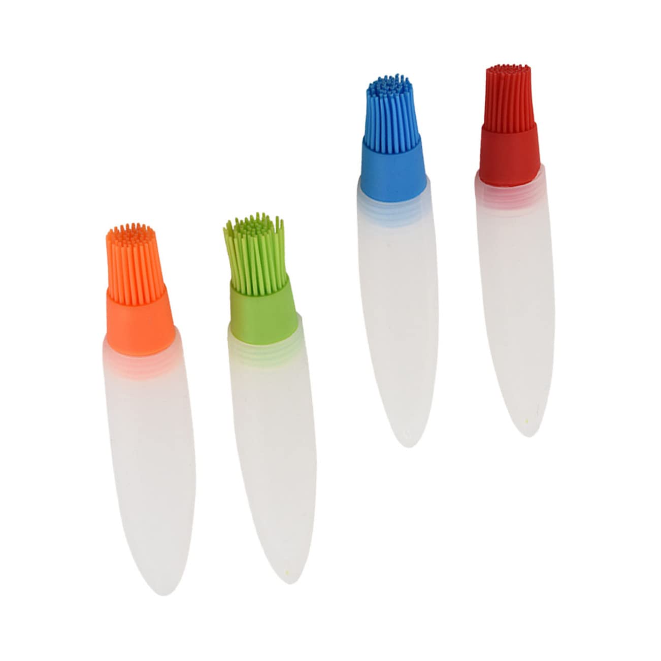BCOATH 4Pcs Silicone Oil Brush Pointed Tail Design for Outdoor Bbq Baking Heat Resistant Basting Brushes for Grilling Cooking