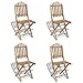 vidaXL Lot de 4 chaises Pliables Bambou Ensemble de chaises de Jardin terrasse