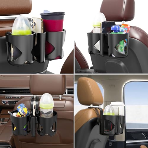 Support arrière de voiture porte-gobelet multifonction en ABS avec support mobile réglable - 2