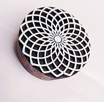 Image of RENIQ Wooden Printing Block for Fabric & DIY Craft | Handcrafted Indian Design Stamp for Textile, Pottery, Mehndi & Home Decor (Multicolor8)