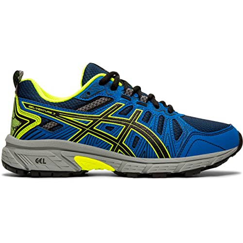 ASICS Kid's Gel-Venture 7 Grade School Running Shoes, 6, Black/Safety Yellow