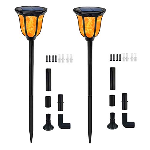 Solar Lights Solar Torches Lights Waterproof Flickering Flame Outdoor Lighting Landscape Decoration Lighting 96 LED Solar Powered Path Lights Dusk to Dawn Auto On/Off for Garden Patio Yard 2 Packs