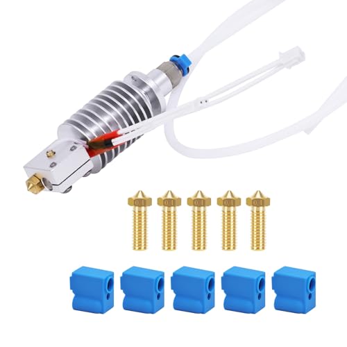 LANKEGU Hotend Kit für Anycubic Kobra Plus 3D Drucker Zusammengebautes Hotend Kit mit 5 Silikon Socken und Düsen für Kobra Plus 3D Drucker