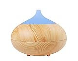 ProtoAir 300ml Essential Oil Diffuser - Ultrasonic Super Quiet Aroma Humidifier for Home, Office, and Spa. Fast Scent Spreading Aromatherapy with Cool Mist. Wood Grain Design with LED Lights.