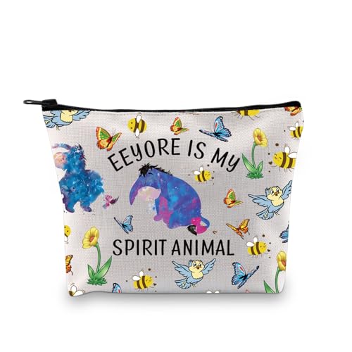 PLITI Eeyore Gift Funny Eeyore Lover Gift Eeyore is My Spirit Animal Eeyore Makeup Bag Cartoon Character Fans Gift (Spirit Animal eey bagU)