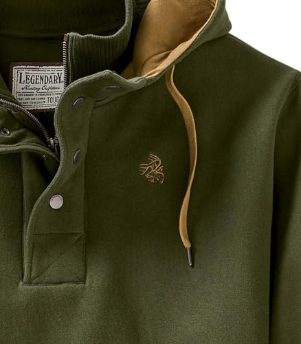 Image of Legendary Whitetails Mens Quarter Zip Hoodie Heavyweight Hooded Sweatshirt