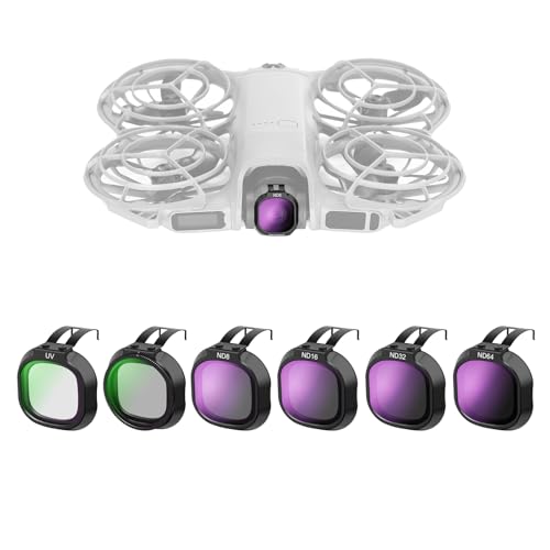 NEEWER UV+CPL+ND Kit Filtre Compatible Uniquement avec DJI NEO 2,Pack de 6,Accessoire pour Objectif Caméra de Drone à Fixation Rapide,Filtre Polarisant Circulaire à Densité Neutre(ND8/16/32/64),FL-N71