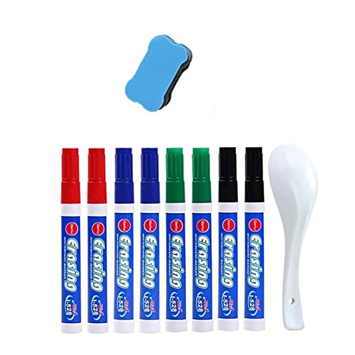 Caneta de pintura de água mágica | Marcadores Mágicos com Colher e Borracha,Caneta flutuante apagáve