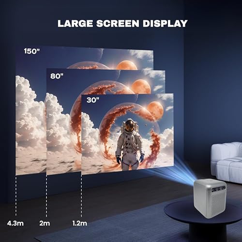 Image of Tonzo X2 Cinema Smart Mini LED Projector | Full HD 720p Support 150 Display | Android System 9.0 with WiFi 2.4G & Bluetooth 5.0 | Home Theater with HDMI, USB (Grey)
