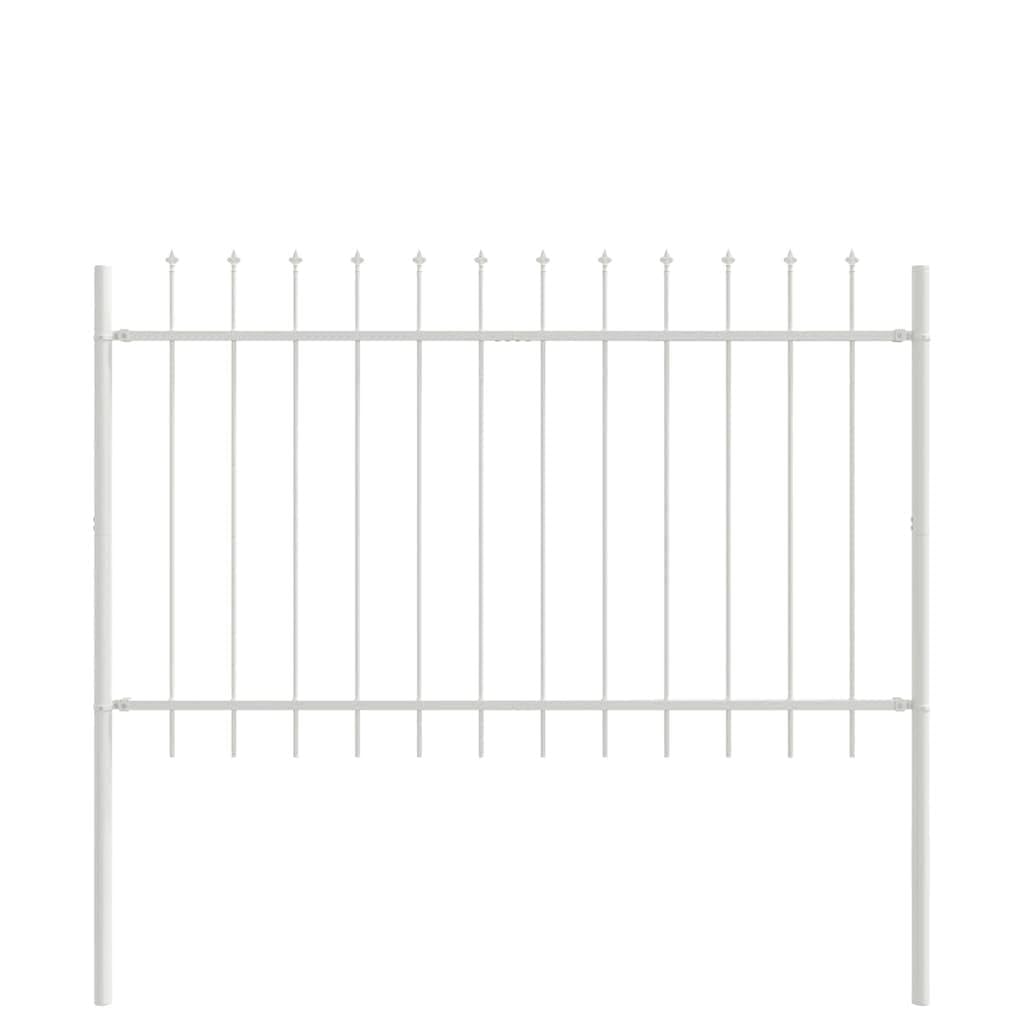 White Powder Coated Steel Garden Fence 3 Pcs 5.1 x 1.2 m Outdoor Privacy Barrier Panel Decorative Border for Yard Patio Lawn Durable Secure