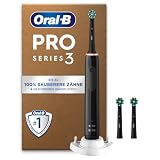 Oral-B Pro Series 3 Elektrische Zahnbürste — Electric Toothbrush, Inkl. 3 Aufsteckbürsten — 3 Putzmodi, Zahnbürste Elektrisch, Designed by Braun, Schwarz