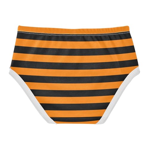 Black Orange Stripe Toddler Girls's Underwear 2T2