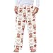 CIJEMAPW Hand Drawn Teddy Plush Pajama Pant Bear Heart Soft Lounge Sleep Bottom, Flannel Loose Sleepwear M
