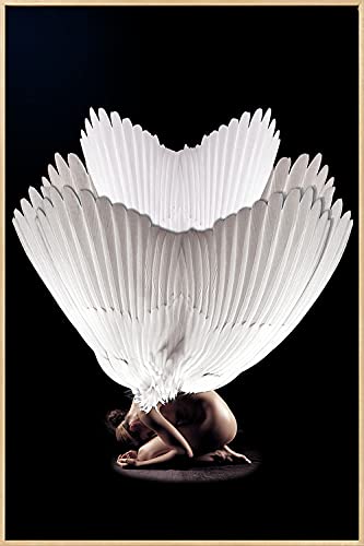 Mignombre Large Framed Canvas Wall Art for Bathroom Bedroom - Modern Creative Photographic Works of European-Style Beauty Body Art - HD Prints Paintings Artwork for Home (24'' x 36'' , K021)