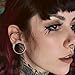 Maxbott 2PCS Ear Gauges Stainless Steel Fashion Ear Tunnels with 6 Pcs Nose Rings, 2 Pcs beads and 2Pcs Cones Weights for Stretched Ears Studs Body Piercing Jewelry(Silver,19mm(3/4
