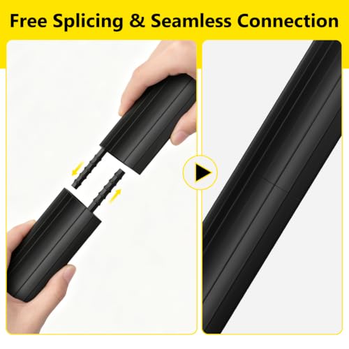 Image of Eapele Floor Cord Cover 10ft (2 Pack) Cord Covers for Wires on Floor, Linkable Heavy Duty Extension Cord Cover, Rubber Floor Cable Cover, Prevent Trip Hazard for Sidewalk Home Office Outdoor or Indoor