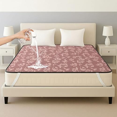 Image of PVC Waterproof Mattress Protector | 100% Waterproof Fitted Bed Cover | Soft, Breathable & Hypoallergenic | Protects Against Spills, Sweat, Dust & Stains | (Pink, 72 inchx72 inch)