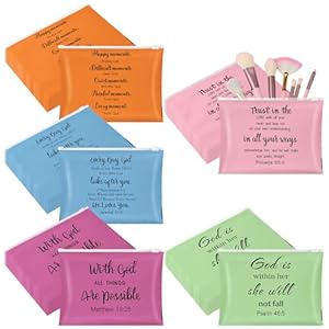 Kacctyen 100 Pieces Church Gift Cosmetic Bags for Women Bulk Inspirational Religious Plastic Christian Makeup Bags Toiletry Bag Gift Travel Mother's Day Church Religious Gift 7.87 x 5.91 Inch Kacctyen 100 Pieces Church Gift Cosmetic Bags for Women Bulk Inspirational Religious Plastic Christian Makeup Bags Toiletry Bag Gift Travel Mothers Day Church Religious Gift 787 x 591 Inch