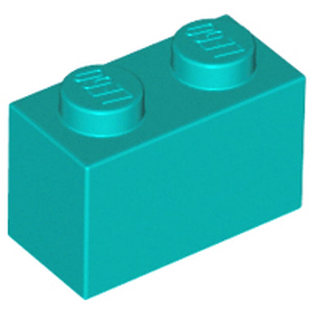 LEGO Building Block 1x2, Part 3004, Part 3004, Choose Your Colour (Dark Turquoise, 10, Bricks)