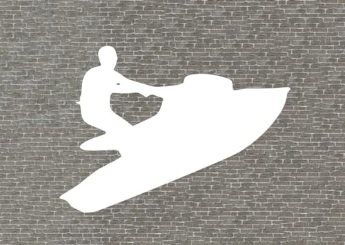 Image of Custom Decal Car for Waverunner Jetski /Car, Truck, Funny, Tumbler, Window, Motorcycle, Helmet, Bumper, Decal for Laptop, Phone, Home Decoration / 4 in x 4 in /White / # 741