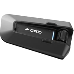 Intercomunicador Manos Libres Cardo PACKTAK Edge Intercomunicador de Auriculares con Sistema de comunicación Bluetooth para Motocicleta - Paquete Doble, Negra