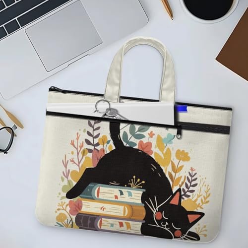 Sleeping Cat Book Handle Document Bag Briefcase for Women Lightweight and Portable Carrying Paper File Tote Bag Ladies Trendy Documents Pouch Handle Handbag2