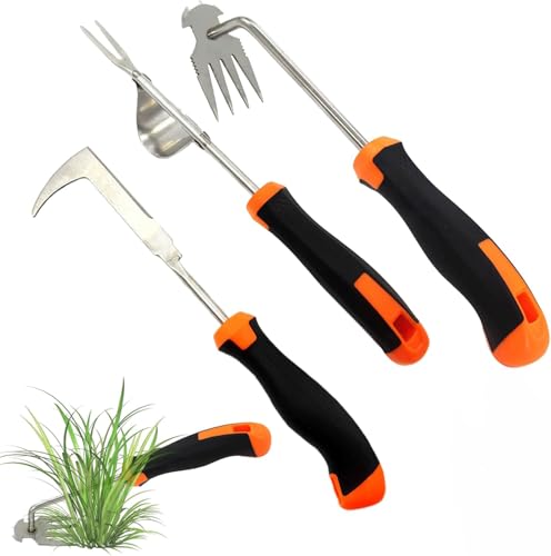 Unkrautstecher Unkraut Entferner GeräT GartengeräTe ErmöGlicht Effizientes Entfernen Der Wurzeln Und PräZises Entfernen Von Unkraut Gartenwerkzeug Set Gartenkralle Gartenschaufel (3 Pcs)
