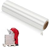 18' Stretch Film/Wrap 1200ft 500% Stretch Clear Cling Durable Adhering Packing Moving Packaging Heavy Duty Shrink Film Stretch Wrap(1 Pack, Clear)