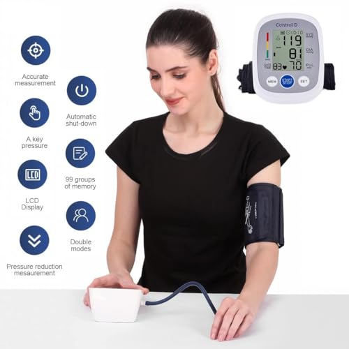 Image of Control D Homely Smart Automatic Digital Blood Pressure Monitor Hypertension Indicator Upper Arm Portable BP Machine Power with USB-C Port