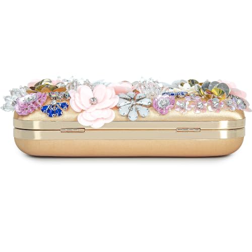 Image of BBTT.ful Women Clutches Flower Evening Handbag Chain Strap Shoulder Bag handbag Wedding bag purse