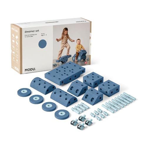 Modu Juguete Marca Modelo 34 tlg. Baukasten Starter Set Playsystem Dreamer Von 0 6 Jahre   Deep Blue/Sky Blue