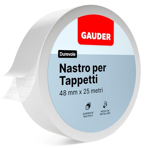 Gauder Nastro Per Moquette (25M) | Nastro Adesivo Per Teppeti | Nastro Di Installazione | Biadesivo