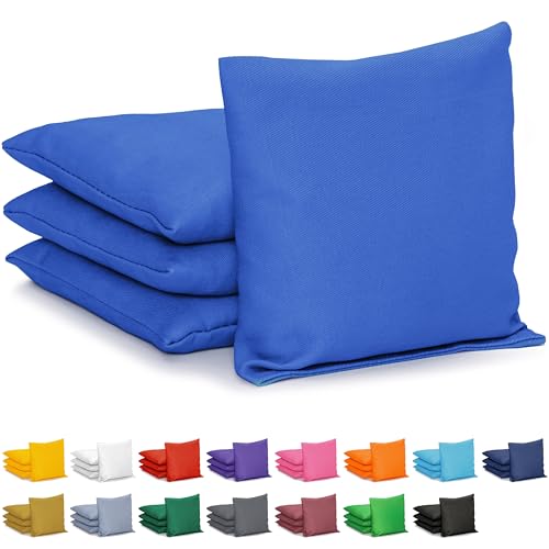 GoSports Cornhole Bean Bags Set of 4 - Regulation All Weather - Classic Royal Blue