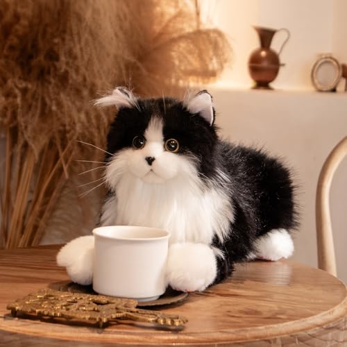 Image of Chongker Stuffed Animals Handmade Realistic Cat Plush Toy Companion for Elderly Adults Women Kids Cat Lover Surprise Gifts for Anniversary Birthday