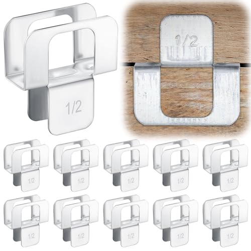 Image of Hicarer 100 Pcs Plywood H Clip for Roofing Panel Plywood, Silver, 1 /2 Inch | Sheathing Clip, Steel Box Clips, Panel Edge Sheathing Clip, Quick‑Installation, Hot‑Dipped Galvanized for Extended Life