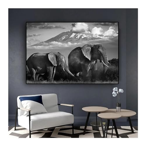 Affiches et impressions d'art mural éléphant sauvage décoration salon maison
