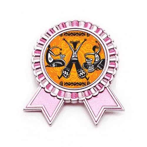 Broche tambourin rose en métal taille M pour accessoiriser une tenue de danse
