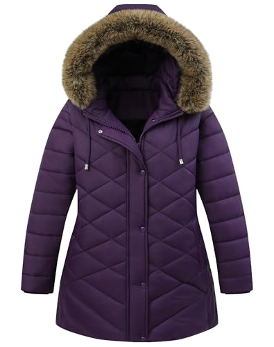 Pefflarge Women’s Plus Size Down Parka Puffer Coat | Detachable Hood, Waterproof, Windproof, Warm for Winter