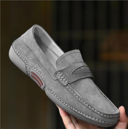 Mens Loafers Shoe Round Toe Stitching Details Breathable Anti-Slip Resistant Comfortable for Traveling Driving Office and Work4