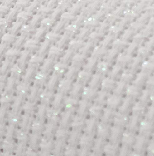 Image of 12 inch x 59 inch 14CT Counted Cotton Aida Cloth Cross Stitch Fabric (White Opal)