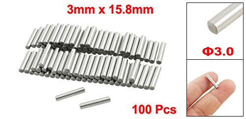 sourcing map 100 Stück Passstifte Dübel Stifte Edelstahl 3 mm x 15.8 mm Befestigungselemente