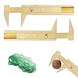 2 Stück Messschieber,Schieblehre,Messschieber Analog,Handliches Schieblehre,Caliper,Klein Messing Messlehre,Messing Taschenlineal,Lineal Messwerkzeug,Doppelmaßstab Messwerkzeuge für Schmuck