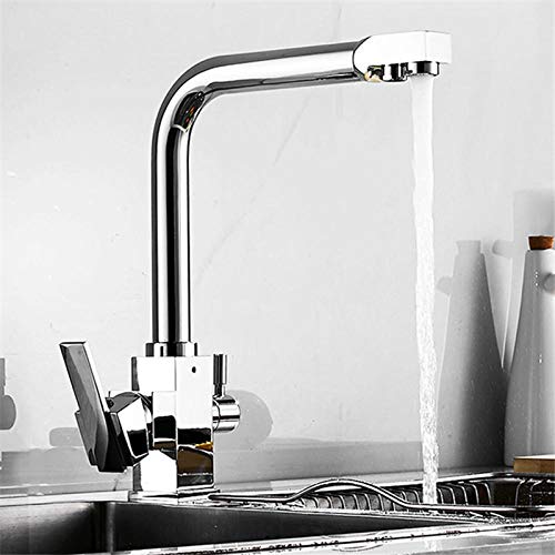 Filter Küchenarmatur Trinkwasser Einlochmontage Schwarz Hot & Cold Messing Quadrat Gold Reinwasserspülen Standmixer Armatur-Chrom