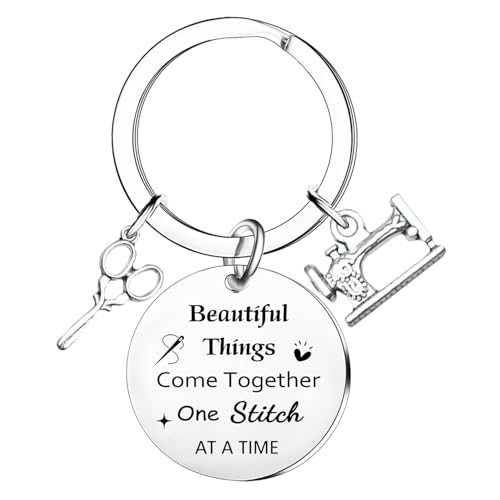 Tihnvk Sewing Keyring for Women Gifts for Sewing Lovers Sewing Gift for Mum Grandma Aunt Christmas Birthday Gifts for Dressmaker Seamstress