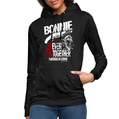 Spreadshirt Bonnie & Clyde Kostüm Partnerlook Partneroutfit Pärchen Bonnie Frauen Hoodie, M, Schwarz